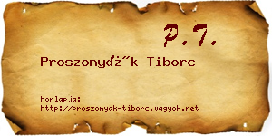 Proszonyák Tiborc névjegykártya